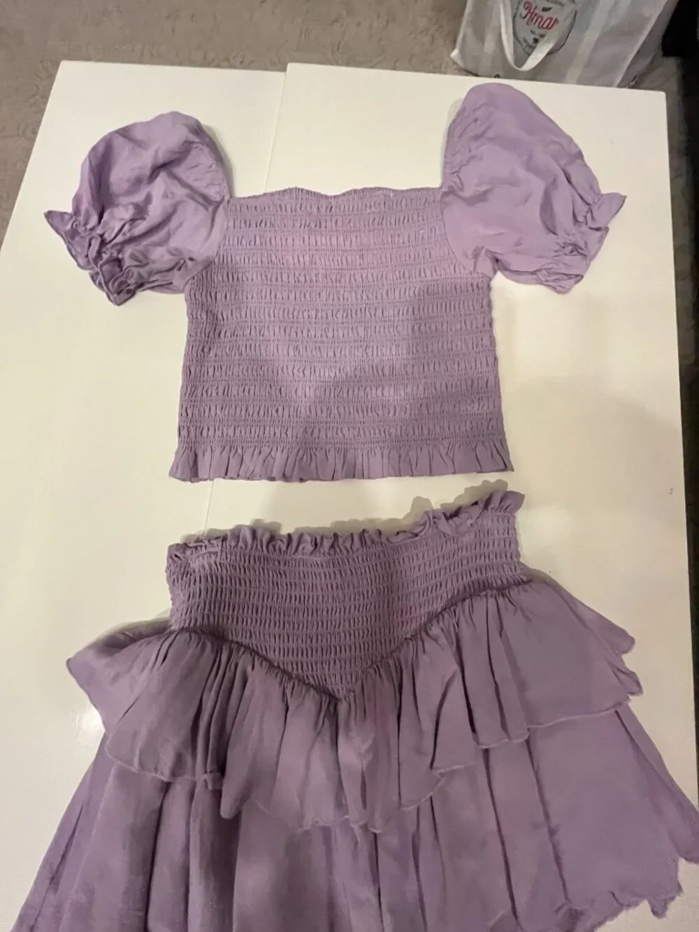Two Piece Purple Blouse by KatieJ NYC (Size Large)